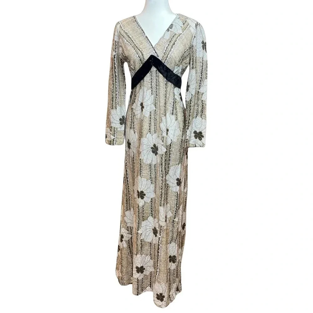 Vintage Lane Bryant Tall Shop Gold And Silver Long Metallic Dress